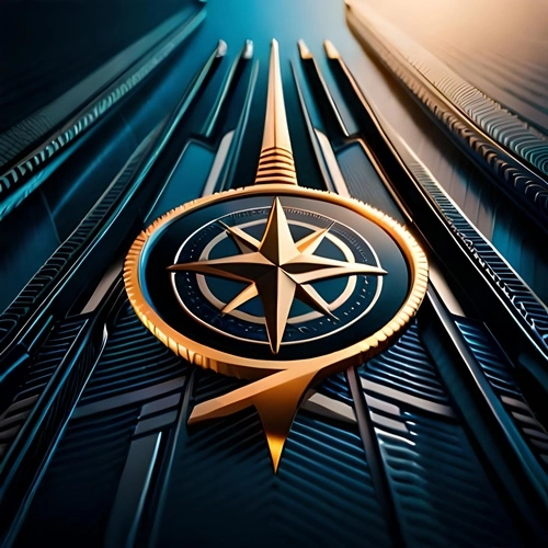 A crypto-coin representing a compass