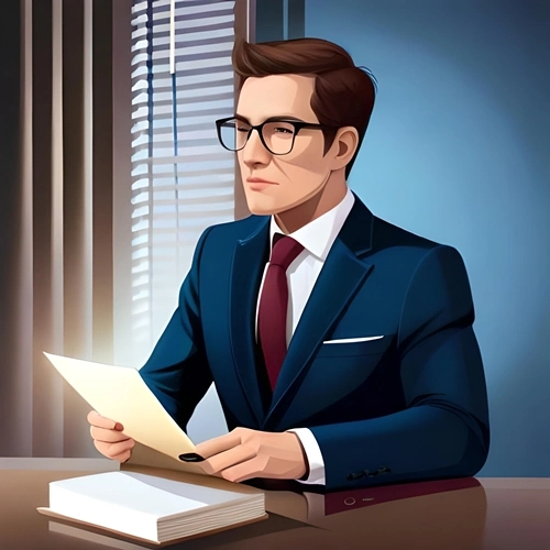 A man reading an options contract