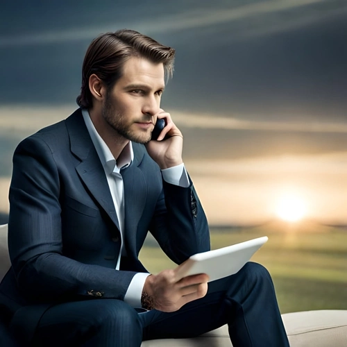 A seated cryptocurrency trader